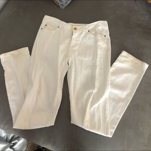 Michael Kors white skinny jeans.